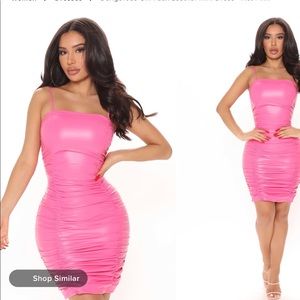 Fashion Nova Pink Runched Dress